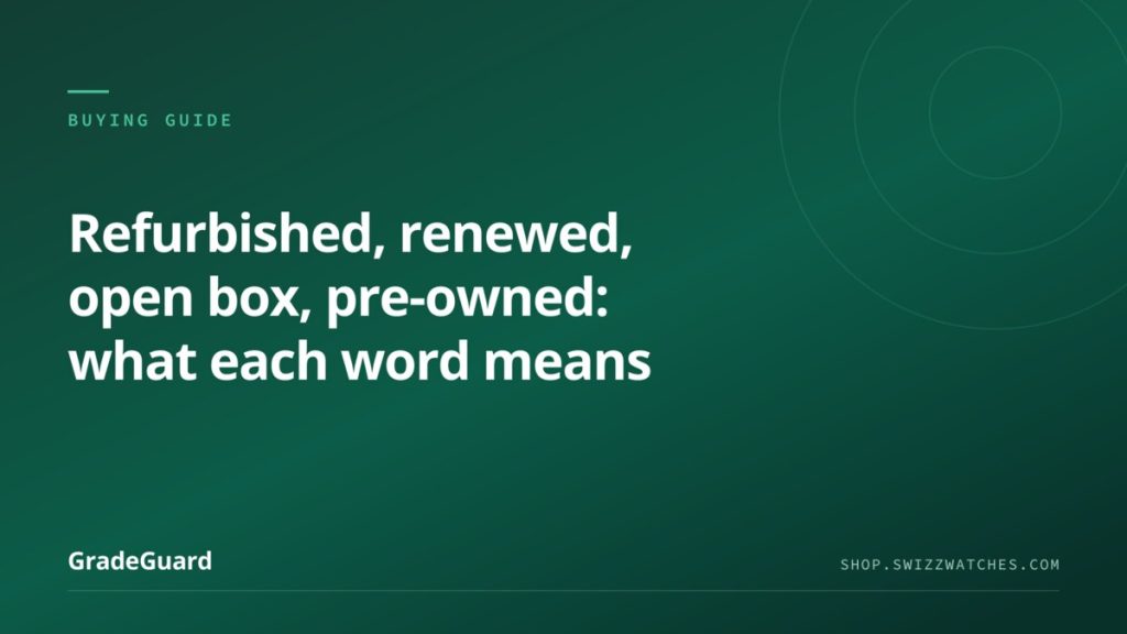 Refurbished, renewed, open box, pre-owned: what each word means in India — GradeGuard guide