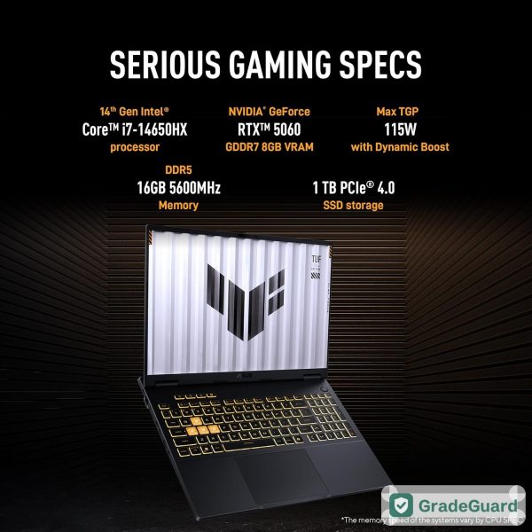 ASUS TUF F16 i7-14650HX RTX 5060 16GB/1TB (Refurbished) — view 3