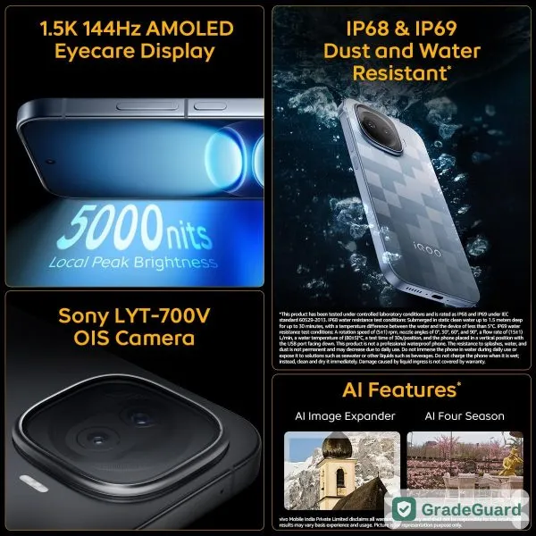 iQOO 15R 5G 256GB — Dark Knight (Refurbished) — view 6