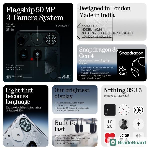 Nothing Phone (3) 256GB — Black (Refurbished) — view 3