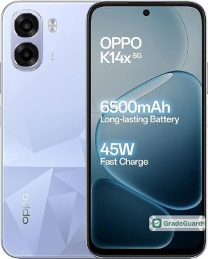 OPPO K14x 5G 128GB — Icy Blue (Refurbished) — graded and tested