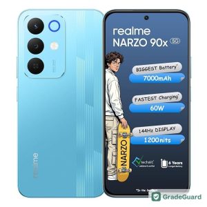 realme NARZO 90x 5G 128GB — Flash Blue (Refurbished) — graded and tested