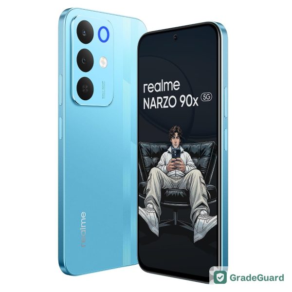 realme NARZO 90x 5G 128GB — Flash Blue (Refurbished) — graded and tested