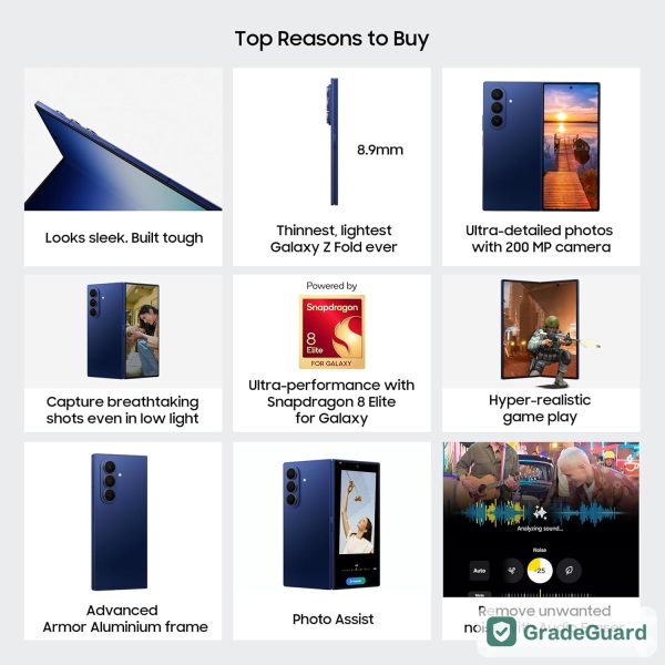 Samsung Galaxy Z Fold7 5G 256GB — Silver Shadow (Refurbished) — view 2 Samsung Galaxy Z Fold7 5G 256GB — Silver Shadow (Refurbished) — view 2