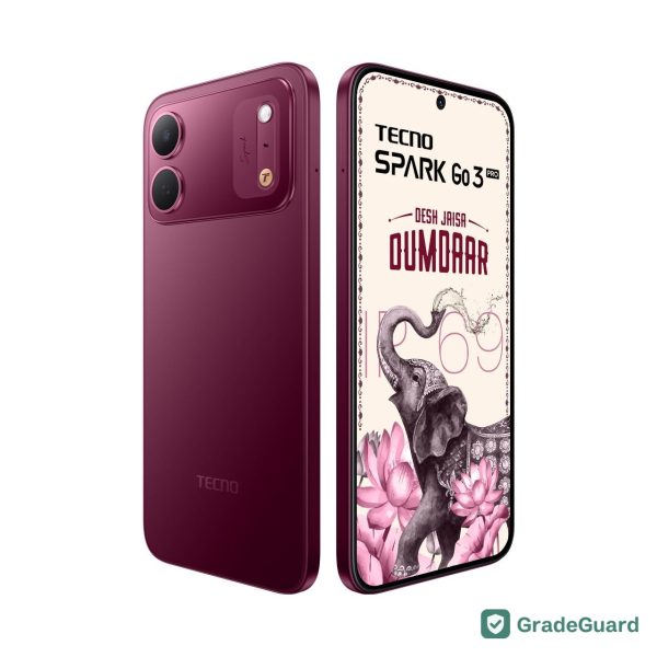Tecno Spark Go3 Pro 128GB — Burgundy Red (Refurbished) — view 4